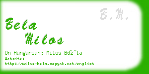 bela milos business card